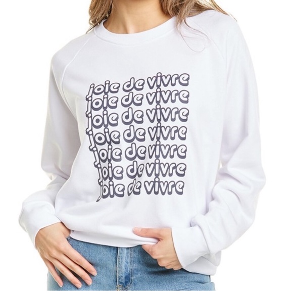 KENSIE Joie de Vivre Graphic White Sweatshirt Large - Picture 3 of 16